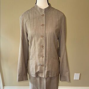 Cleo Jacket Blazer Lined Tan Linen Women's Size 10